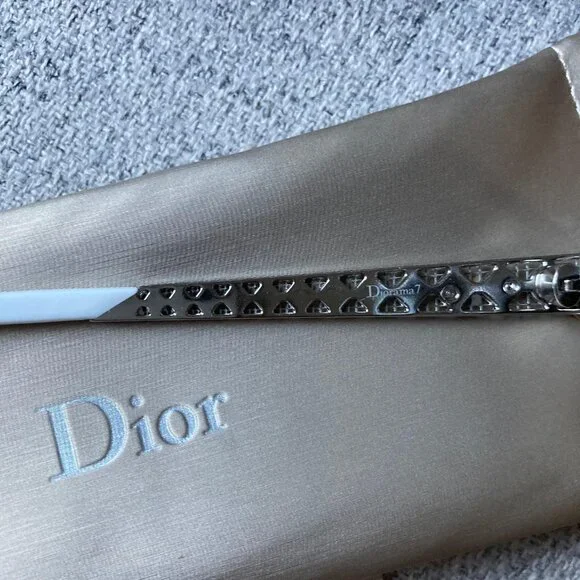 New Dior Diorama 7 Clear Plastic White Temples Solid Gray Mirror Lenses GKZDC